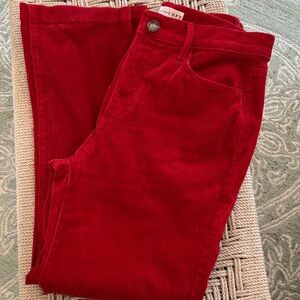 LOFT Women’s Red Corduroy Straight-Leg Jeans